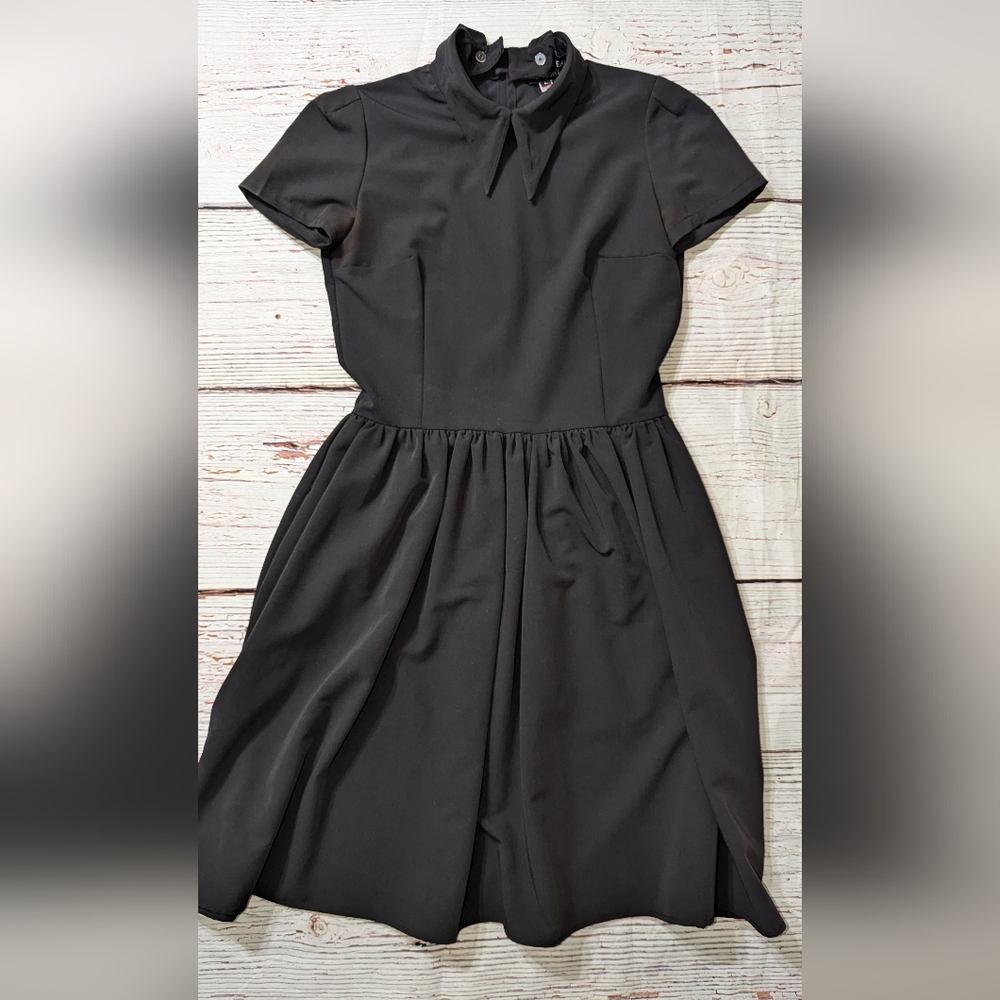 Deandri Removable Collar Black Dress Large READ